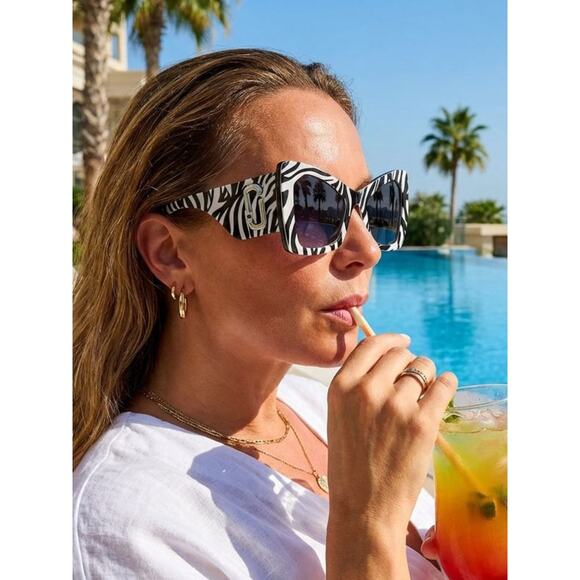 New Marc Jacobs MARC 761/S 003KGB Black & White Zebra Print Women Sunglasses main image 4